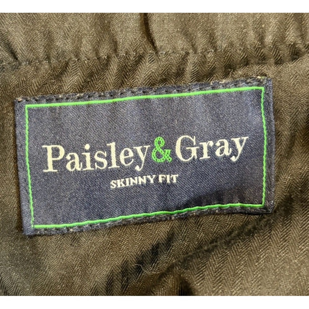 Paisley & Gray Pants Men's 32x32 Skinny Fit Blue Cotton Blend Chino - Picture 2 of 7